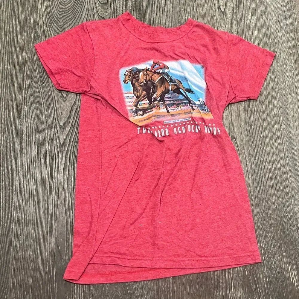 Womens Western T Shirt Pullover Graphic Print Short Sleeve Red Size M
